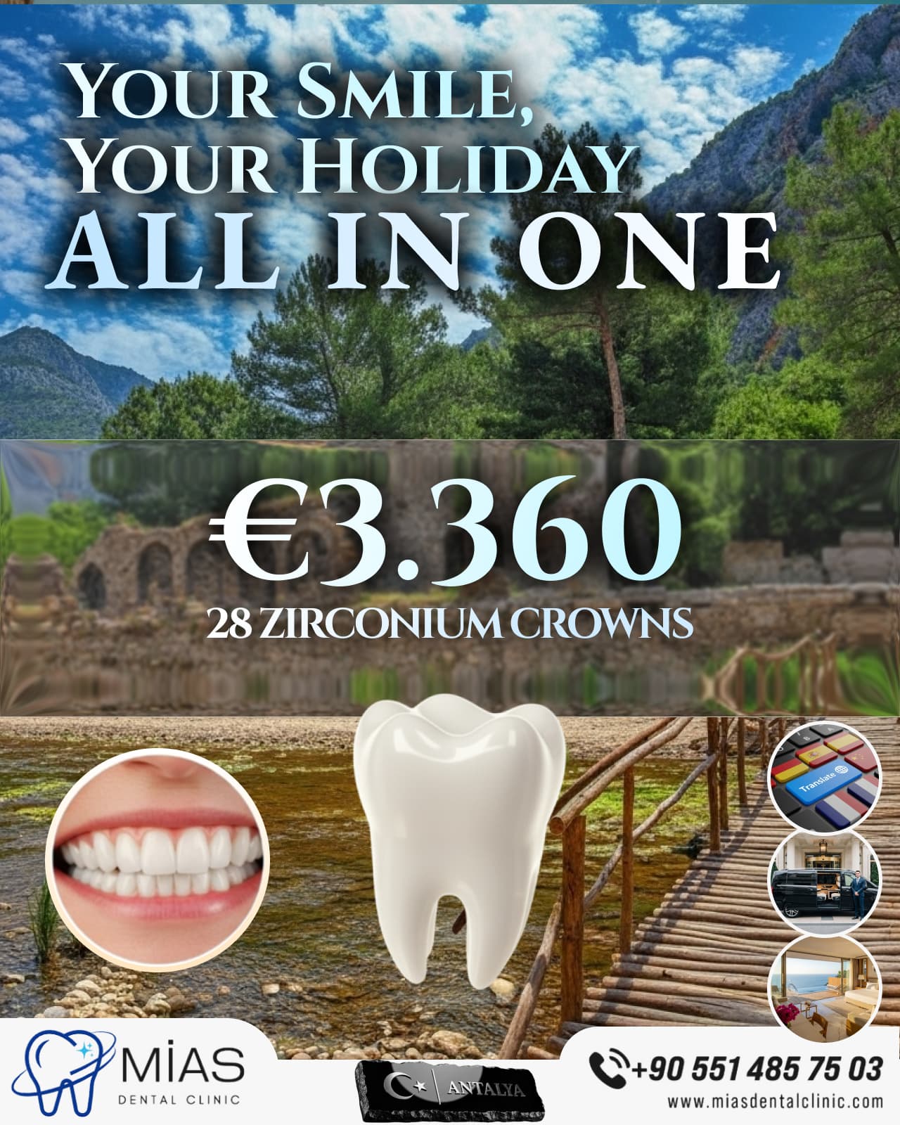 28 zirkonyum kron tam gülüş yenileme